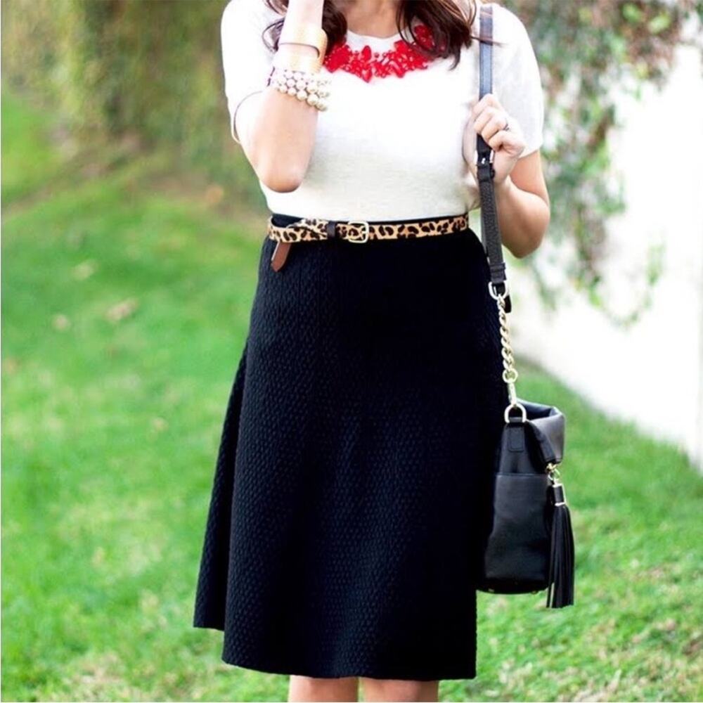 Cabi Amelie A-Line Textured Skirt in Black 214